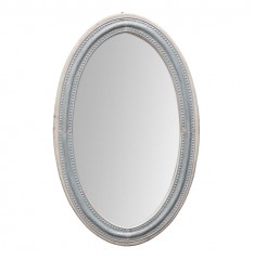 ANTIQUE GREY WASHED OVAL MIRROR 
